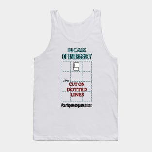 2020 Toilet Paper Crisis Cut Dotted Line Spare a Square Tank Top